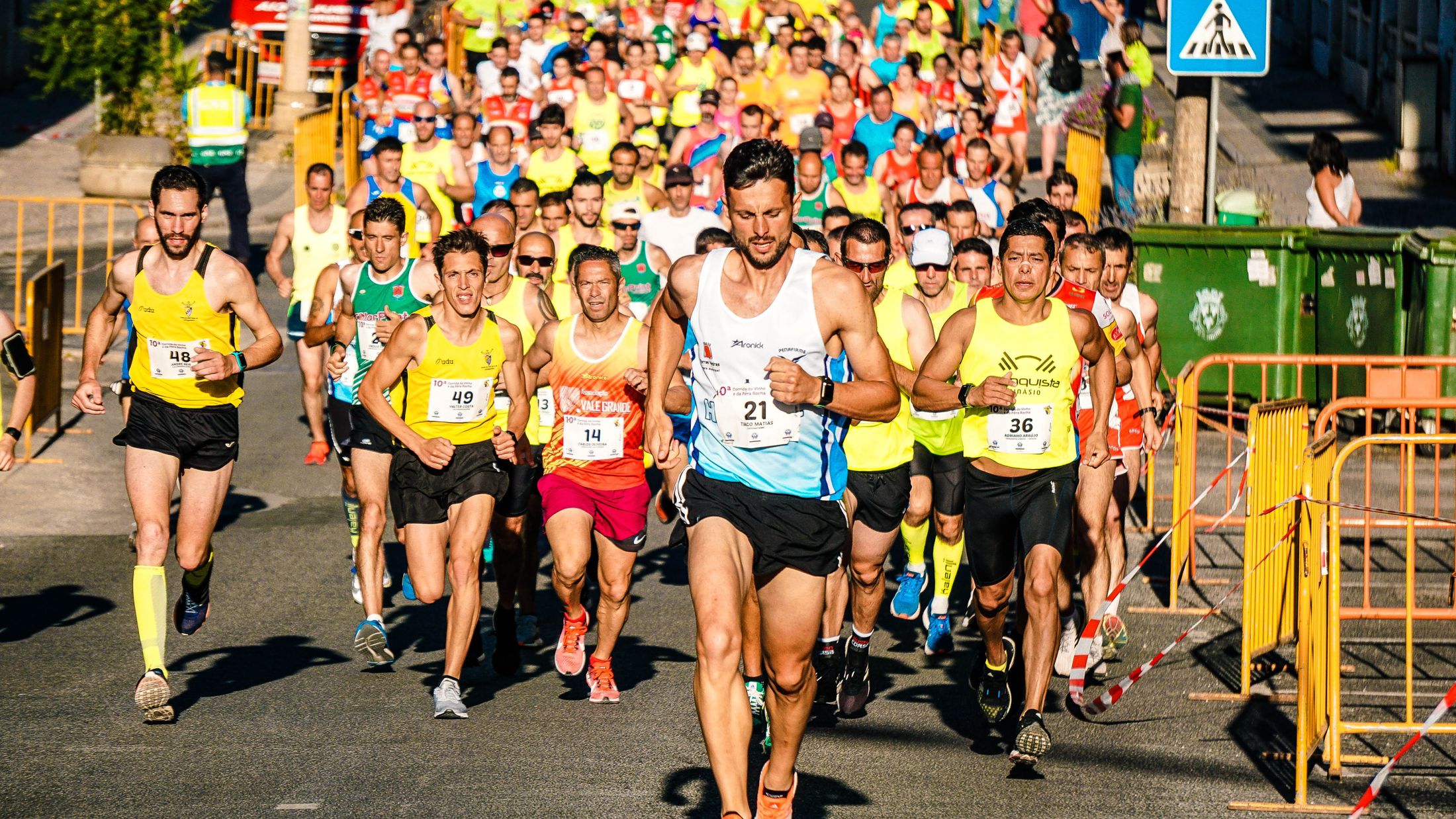 Runners finding their stride on an open road